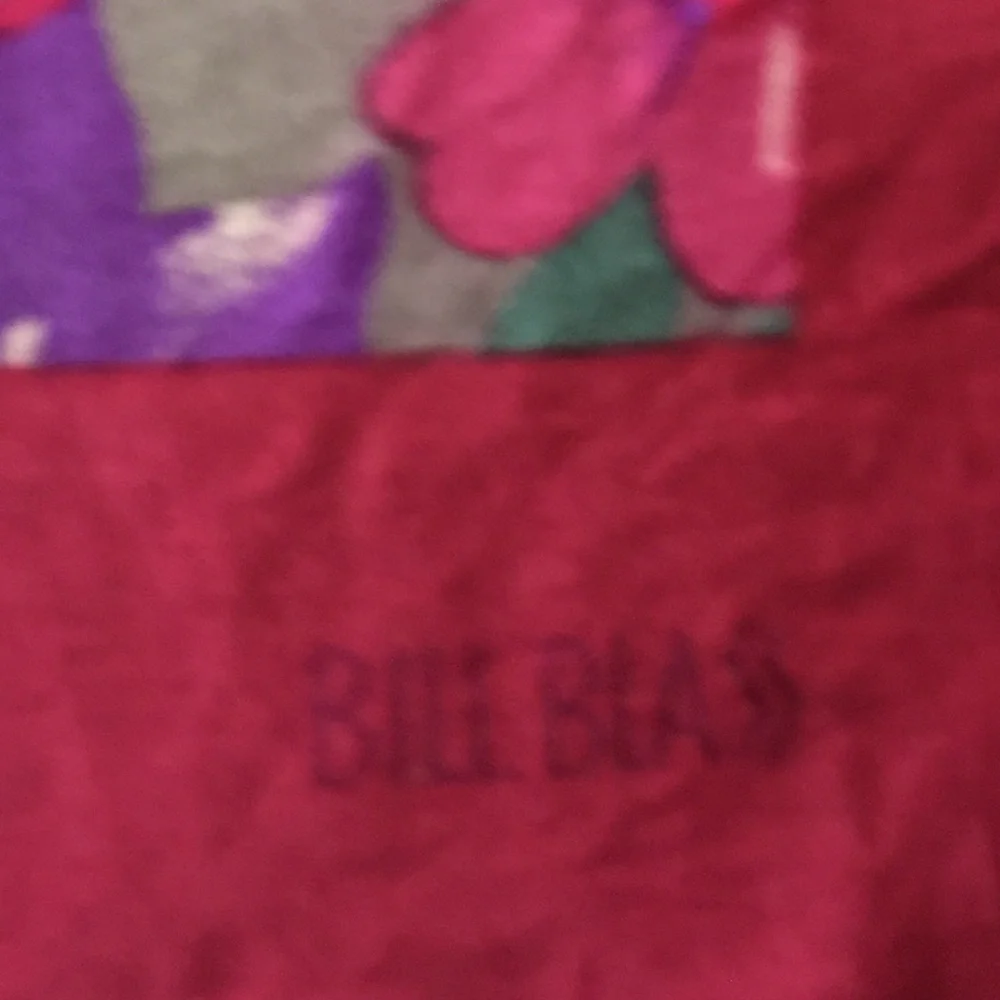 Vintage Bill Blass Womens Scarf Pink Floral 100% Silk Square 30” X 30”